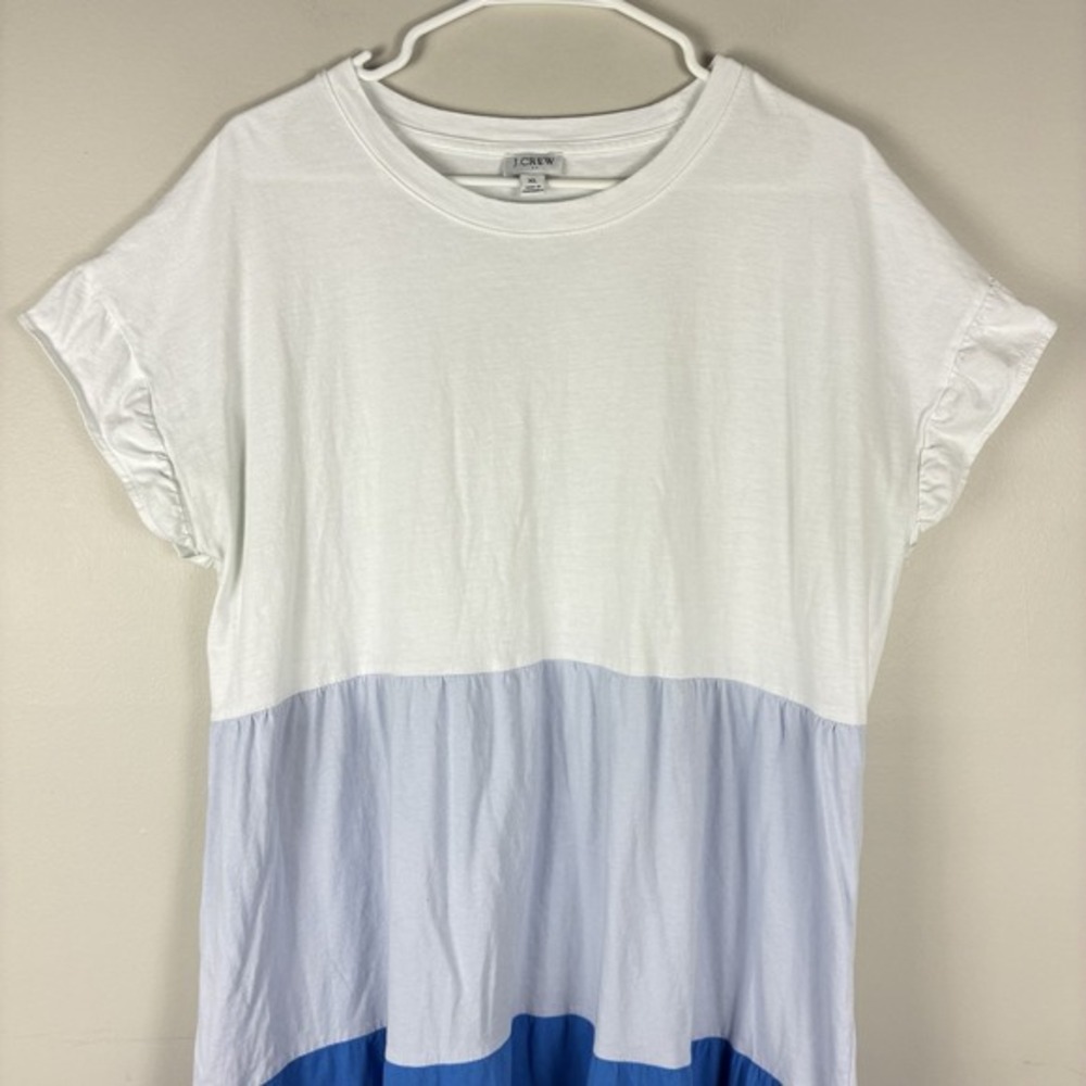 J Crew Babydoll Tiered Dress Womens XL Cotton Casual Flirty Comfort - Picture 3 of 8